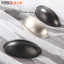 Chinese medicine cabinet cabinet drawer handle Chinese cabinet door retro handle antique copper European semi-circular shell vintage