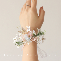 Korean wedding bride wrist flower bridesmaid sisters hand flower Moren beauty bracelet flower childrens table performance hipster