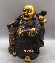 Pure copper Maitreya Buddha ornament ornament home ruyi belly laughing Buddha Maitreya Buddha antiques