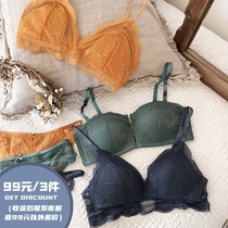 Good to wear sexy lace thin collection of collars no steel ring comfortable soft cup bra bra bra bra underwear set Q