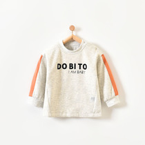 Baby double-layer shoulder open top T-shirt 1-3-year-old baby clothes autumn clothing spring and autumn cotton clip inside top