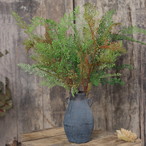 1 m Long Soft Glued Iron Wire Grass Simulation Green Plant Simulation Leaf Fake Grass Engineering View Plant Pendulum with photo prop tree