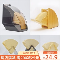 Dust-proof filter paper box hand-brewed coffee filter paper holder solid wood acrylic filter paper holder with cover filter paper holder filter filter box