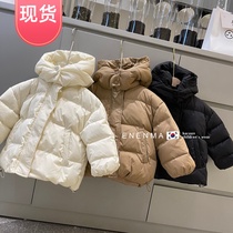 Childrens down clothes White duck suede Korean boy clothing Winter girl light thin boy Short baby Even hat jacket