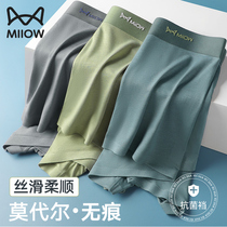 Cat Man Modale No marks Mens underwear Boys Four corner pants Headlines 100% All cotton crotch Antimicrobial men Flat Corner Shorts
