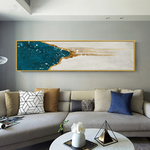 Oil painting hand-painted gold foil line bedroom bedside painting modern light luxury sofa banner background decoration painting Study hanging painting