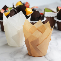 Tulip Cupcake Maffin Cup Flame Cup Meffin Cake Anti-Oil Paper Tomafen Cups 50 in