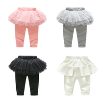 Baby girl baby boy baby cotton pants with velvet padded bottom pants outside wearing childrens autumn and summer clothes boy girl skirt pants skirt