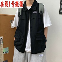 贝澜森马日系复古马甲背心男夏季网红薄款坎肩马夹潮流宽松外穿无
