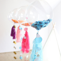 Transparent wave ball ball birthday party decoration wedding wedding room layout balloon decoration ins Net red helium balloon