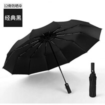 Holdings Small Shop Tegow 12 Bone Automatic Folding Umbrella Black Classic Manufacturer Direct Shake Sound Hot Selling Fashion House