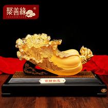 Bacai Ruyi sand gold cabbage ornaments living room wealth promotion decoration shop opening gift office desk ornaments