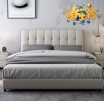 Nordic small family leather beds Double beds Home Soft bunk beds Bedrooms furniture Wedding beds Modern minimalist American leather beds