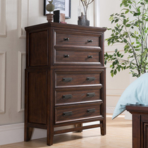 Chest of drawers American country chest of drawers Solid wood European style chest of drawers multi-function drawer cabinet Retro locker spot