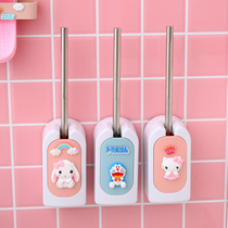 Creative toilet toilet brush long handle toilet brush set with base non-perforated wall rack home