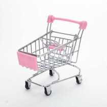 Stainless steel mini simulation shopping cart Childrens toys Supermarket cart ornaments desktop pocket home office
