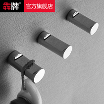 Punch-free adhesive hook All copper round coat hook wardrobe coat hook single hotel bathroom mini hook towel hook