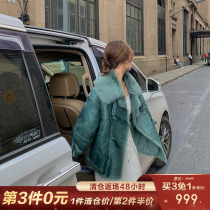 CC fur Vintage oil painting toka new Tuscany fur integrated leather grass jacket female winter