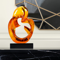 Crystal Yue transparent sculpture Living room TV cabinet Office desk Exhibition hall Club corridor Study Modern home decoration ornaments