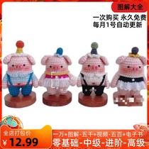 04 grumpy Ayao squeamish pig hooked needle Tuilly hand DIY wool line doll popularity Pig Tutu Tutorial