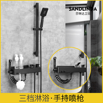 Sandlinda bathroom concealed shower set black hidden embedded wall shower shower shower