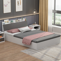 Board bed 1 8m Modern simple double bed Master bedroom Economical small apartment High box storage 1 meter 2 tatami bed