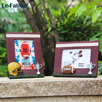 Rugby relief 3D photo frame decoration creative custom craft gift game souvenir birthday gift prize