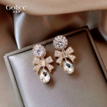 Butterfly Knots Water Drop Earrings Female Light Extravagant Design Sensation Ear Nail 2022 New Tide 925 Silver Needle Ear Accessories