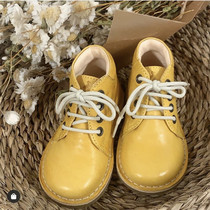 5 fold not to back Denmark Petit nord new children yellow ultra-oceanic retro bandage leather shoes 50