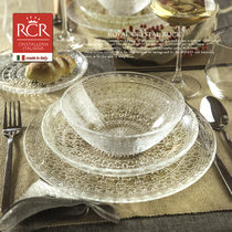 Italy imports RCR crystal glass plate cutlery Western dinner plate round transparent dish bowl European style big fruit tray
