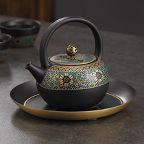 Pure brass pot bearing dry bubble table kung fu tea set kung fu tea accessories tea tray pad Japanese high-grade tea tray small tea pot pad