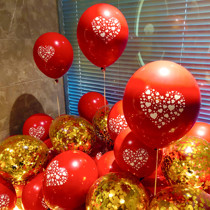 Balloon Wedding Wedding Wedding Wedding Wedding Celebration New House Wedding House Arrangement Decorated Balloons Red Metal Bright Sheet Net Red Steam Ball Decoration