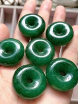 Tianjiao Jade Dushan Jade full green Dongling jade fortune roll pendant safe buckle jade pendant men and women necklace pendant