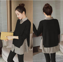 Maternity dress Spring suit Trendy mom fashion fake two-piece work professional dress Foreign style little man outside the clothes