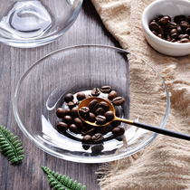 Single coffee cup Glass dish Transparent snack nut dry plate Nordic small plate Office household cup holder