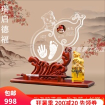 Beijing new 6-month newborn gift crystal hand foot print fingerprint fingerprint brush umbilical cord badge souvenir