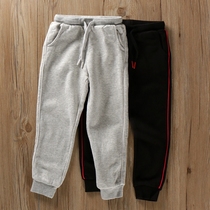 Spring and Autumn Childrens Clothing Youth Middle and Big Boy Fleet Sweatpants Joker Basic 110-160 yards