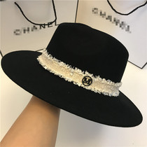 Top hat Japanese Rosex Tangk autumn and winter New woolen Jazz hat Panama hat