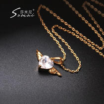 sumni Samini European and American style 18K gold gold artificial zircon love wings short necklace choker female