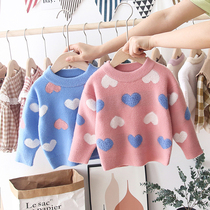 Girls sweater mink foreign style 2020 autumn and winter new childrens clothing pullover female baby thickened base sweater