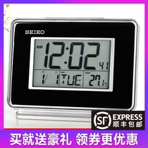 Japan Seiko clock LCD alarm clock multi-function Electronic dual alarm clock anti-snooze clock QHL068