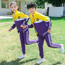 new kindergarten uniform spring and autumn first grade school uniform set children's classwear college style three-piece set