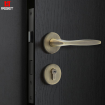 RESET Bedroom door lock Wooden door door Indoor door lock Split universal green Bronze light luxury silent door lock
