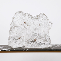 Rockery leaf desktop sculpture hotel living room entrance home decoration Chinese style soft transparent resin ornaments