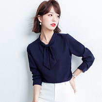 Dont make snow-spinning shirts womens senior feel shirt long sleeve spring 2022 new professional temperament Collar Foreign Air Blouse