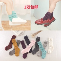 Girl Piles Socks Stocking Socks Spring Summer Autumn Thin Children Socks Pure Cotton Korean Version Candy Color Midbarrel Socks Baby High Silo Socks