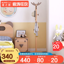 Solid Wood corner coat rack hangers floor bedroom children full beech wood hanger rack bedroom hanger