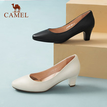 Camel womens shoes spring new leather shoes womens fine with soft leather workers official flagship store official website Counter