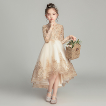 Childrens dress princess dress girl fluffy gauze flower child wedding dress little girl catwalk host piano performance costume