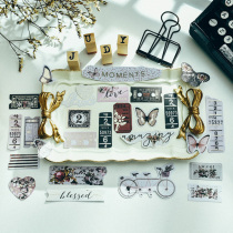 Judy hand-vintage hand book light retro travel bill junkjournal material